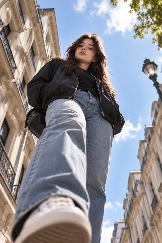 The same subject photographed from ground level looking upward
